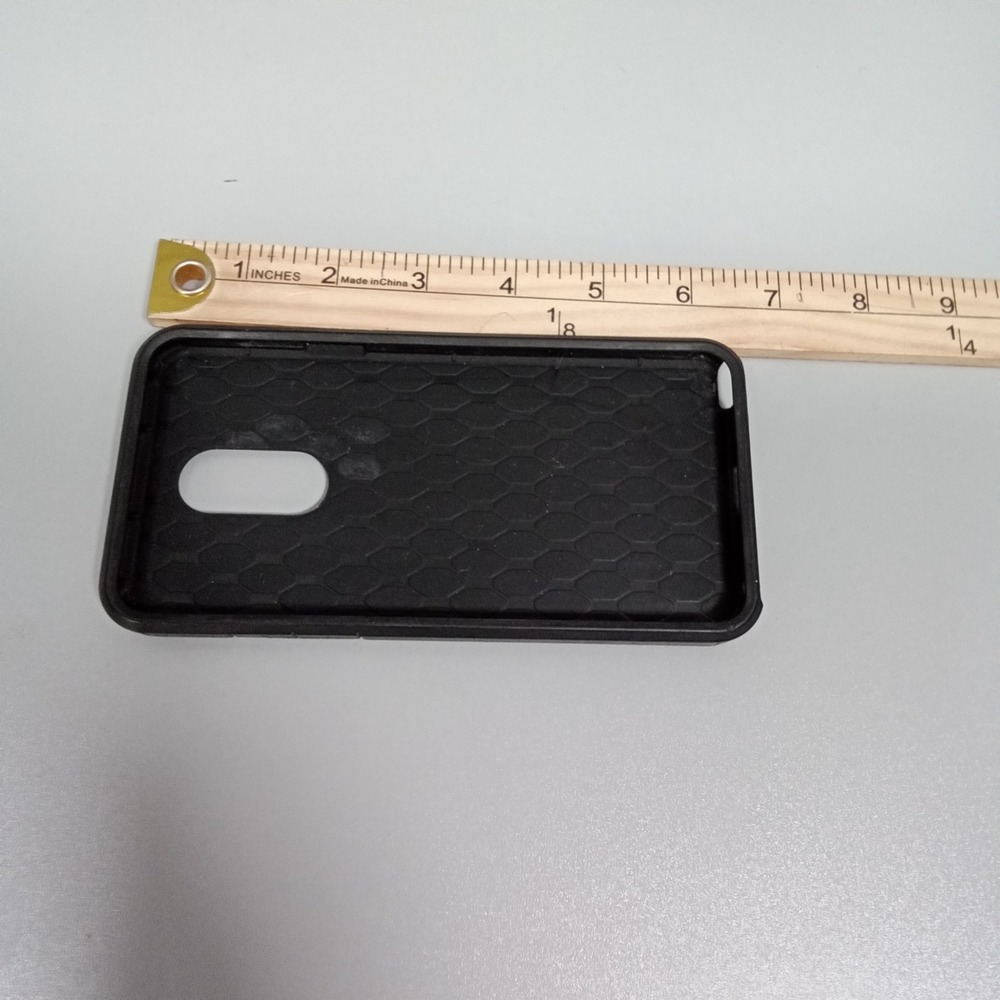 Black Rugged Smartphone Case Honeycomb Shockproof Matte Protective Cover 6x3in - Picture 3 of 4
